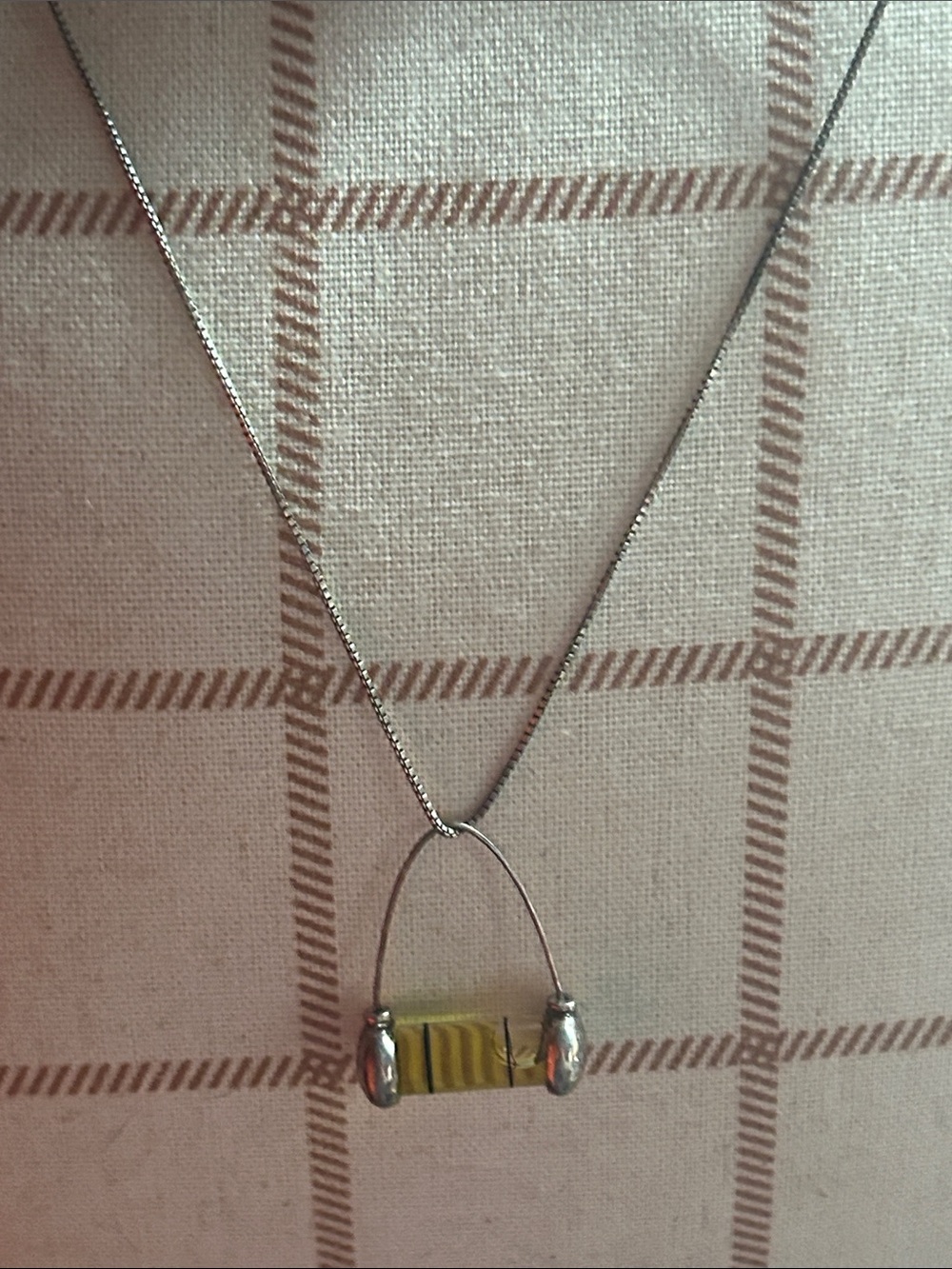 Kinetic bubble level sterling silver antique pendant - Picture 3 of 5